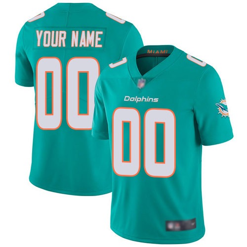 Limited Aqua Green Men Home Jersey NFL Customized Football Miami Dolphins Vapor Untouchable